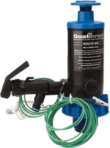 GoatThroat Pumps - 3/8" Outlet, 4 GPM, Polypropylene Hand Operated Transfer Pump - 56" OAL, For up to 55 Gal Drums, For Class I & II Flammable & Combustible Liquids - All Tool & Supply