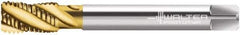 Walter-Prototyp - 3/4-14" BSPP, 5 Flutes, Modified Bottoming Chamfer, TiN Coated, Cobalt British Standard Pipe Tap - 0.7874" Shank Diam, 0.6299" Square Size, Series M2456305 - Exact Industrial Supply