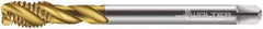 Walter-Prototyp - M20x2.50 Metric 4 Flute 6H Modified Bottoming Spiral Flute Tap - Cobalt, TiN Finish, 140mm OAL, Right Hand Flute, Right Hand Thread, Series 7056775 - Exact Industrial Supply