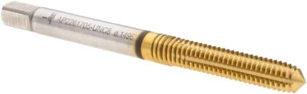 Walter-Prototyp - #8-32 UNC 2B Modified Bottoming Thread Forming Tap - Cobalt, TiN Finish, 2-1/8" OAL, 15.01mm Thread Length, Right Hand Thread, Series AP2261705 - All Tool & Supply