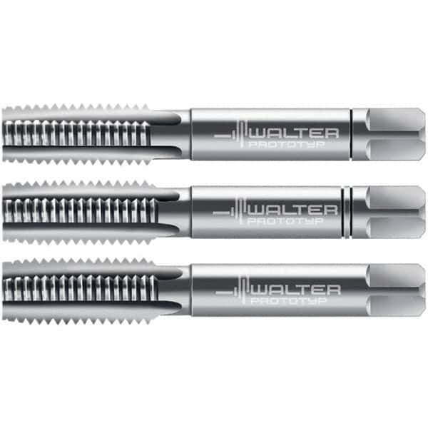 Walter-Prototyp - M12x1.75 Metric, 4 Flute, Modified Bottoming, Plug & Taper, Bright Finish, High Speed Steel Tap Set - Right Hand Cut, 75mm OAL, 63/64" Thread Length, 6H Class of Fit, Series 30060 - All Tool & Supply