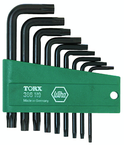 9 Piece - T8s; T9s; T10s; T15s; T20s; T25s; T27s; T30s; T40s - Black Finish Security - Torx Short Arm L-Key Set - All Tool & Supply