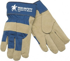 MCR Safety - Size XS Pigskin General Protection Work Gloves - For Work & Driver, Uncoated, Safety Cuff, Gray/Blue, Paired - All Tool & Supply