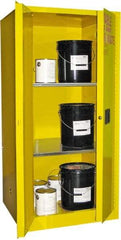 Securall Cabinets - 2 Door, 2 Shelf, Yellow Steel Standard Safety Cabinet for Flammable and Combustible Liquids - 65" High x 31" Wide x 31" Deep, Manual Closing Door, 3 Point Key Lock, 60 Gal Capacity - All Tool & Supply