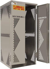 Securall Cabinets - 2 Door, Silver Steel Standard Safety Cabinet for Flammable and Combustible Liquids - 65" High x 30" Wide x 32" Deep, Manual Closing Door, Padlockable Hasp, Vertical Cylinder Capacity - All Tool & Supply