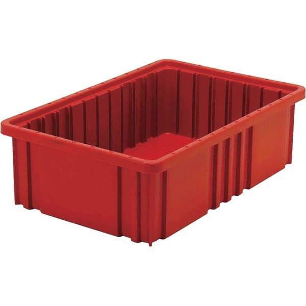 Quantum Storage - 40 Lb Load Capacity Red Polypropylene Dividable Container - Stacking, 5" Long x 10.9" Wide x 16-1/2" High - All Tool & Supply