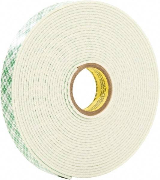 3M - 1/2" x 5 Yd Acrylic Adhesive Double Sided Tape - 0.04" Thick, Urethane Foam Liner, Series 4026W - All Tool & Supply