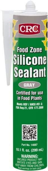 CRC - 10.1 oz Cartridge Gray Hydroxy-Terminated Polydimethylsiloxane/Silica Food Grade Silicone Sealant - -70 to 400°F Operating Temp, 60 min Tack Free Dry Time, 24 hr Full Cure Time - All Tool & Supply