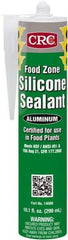 CRC - 10.1 oz Cartridge Silver Hydroxy-Terminated Polydimethylsiloxane/Silica Food Grade Silicone Sealant - -70 to 400°F Operating Temp, 60 min Tack Free Dry Time, 24 hr Full Cure Time - All Tool & Supply