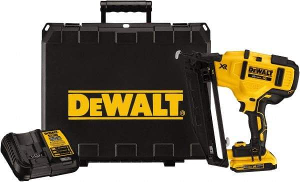 DeWALT - Cordless Cordless Brushless Finish Nailer Kit - 16 Gauge Nail Diam, 1-1/4 to 2-1/2" Long Nail, Lithium-Ion Batteries Included - All Tool & Supply