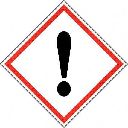 NMC - Hazardous Materials Label, Header: Harmful Irritant Warning - Legend: GHS - Graphic, English, Black & Red, 4" Long x 4" High, No Coating - All Tool & Supply