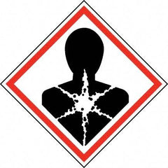 NMC - Hazardous Materials Label, Header: Health Hazard - Legend: GHS - Graphic, English, Black & Red, 4" Long x 4" High, No Coating - All Tool & Supply