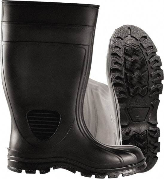 PRO-SAFE - Unisex Size 11 Medium Width Steel Work Boot - Black, PVC Upper, 15" High, Non-Slip, Waterproof - All Tool & Supply