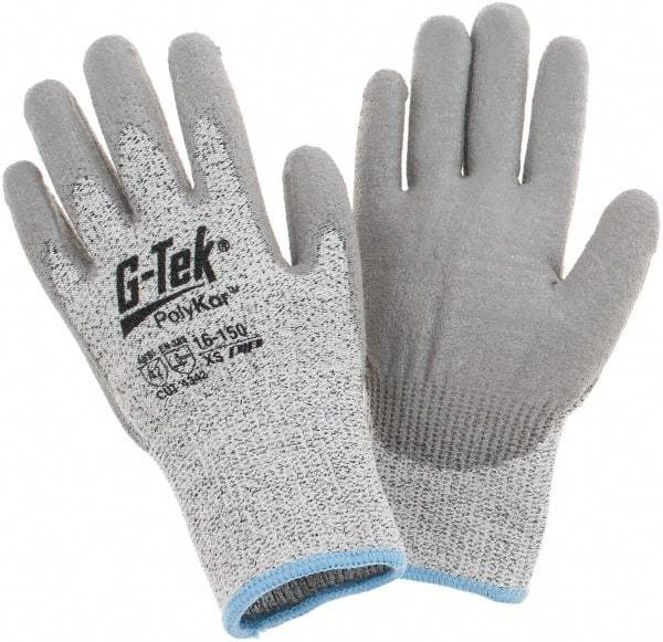 PIP - Size XS, ANSI Cut Lvl A2, Cut Resistant Gloves - Palm & Fingers Coated, Salt & Pepper - All Tool & Supply