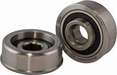 USDI - 1 Row, 1-1/2" OD, 7/16" Hex Double Shield Conveyor Roller Bearing - 635 Lb Capacity, 550 Max RPM, with Flange, Steel with Zinc Housing - All Tool & Supply