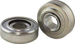 USDI - 1 Row, 3-1/16" OD, 1-1/16" Hex Open Conveyor Roller Bearing - 603 Lb Capacity, 550 Max RPM, Steel with Zinc Housing - All Tool & Supply