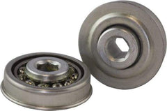 USDI - 1 Row, 1.897" OD, 7/16" Hex Single Seal Conveyor Roller Bearing - 190 Lb Capacity, 550 Max RPM, with Flange, Steel with Zinc Housing - All Tool & Supply