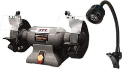 Jet - 8" Wheel Diam x 1" Wheel Width, 1 hp Grinder - 0.63" Arbor Hole Diam, 1 Phase, 3,450 Max RPM, 115 Volts - All Tool & Supply