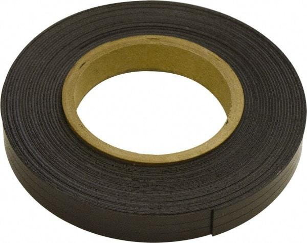 Mag-Mate - 300" Long x 1/2" Wide x 1/16" Thick Flexible Magnetic Strip - 6 Lb Max Pull Force, 3 Linear Ft/Lb Magnetic Pull Force, Plain Back, Dark Brown - All Tool & Supply