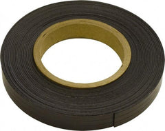 Mag-Mate - 300" Long x 1" Wide x 1/32" Thick Flexible Magnetic Strip - 8 Lb Max Pull Force, 4 Linear Ft/Lb Magnetic Pull Force, Plain Back, Dark Brown - All Tool & Supply