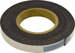 Mag-Mate - 300" Long x 1" Wide x 1/16" Thick Flexible Magnetic Strip - 12 Lb Max Pull Force, 6 Linear Ft/Lb Magnetic Pull Force, Adhesive Back, Dark Brown - All Tool & Supply