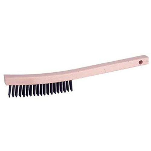 Vortec Pro Curved Handle Scratch Brush, Carbon Steel, 3 × 19 Rows - All Tool & Supply