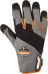 Ergodyne - Size 2XL (11) Polyester Blend Work Gloves - For Mechanic's & Lifting, Uncoated, Hook & Loop Cuff, Full Fingered, Black/Gray, Paired - All Tool & Supply