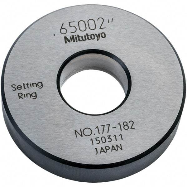 Mitutoyo - Setting Rings Inside Diameter (Decimal Inch): 0.6500 Outside Diameter (Decimal Inch): 1.7700 - All Tool & Supply