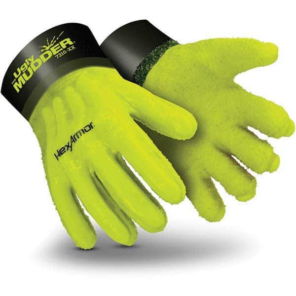 HexArmor - Chemical Resistant Gloves; Material: PVC ; Size: 2X-Large ; Numeric Size: 11 ; Length (Inch): 14; 14 ; Finish: Smooth ; Color: Hi-Vis Yellow/Black - Exact Industrial Supply