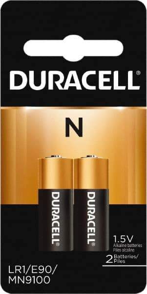 Duracell - Size N, Alkaline, 2 Pack, Standard Battery - 1.5 Volts, Button Tab Terminal, LR14, ANSI 910A Regulated - All Tool & Supply