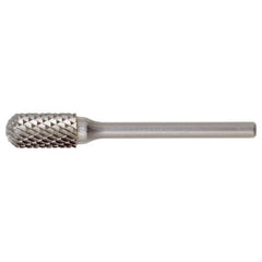 SC-6 Double Cut Solid Carbide Bur-Cylindrical with Ball Nose - Exact Industrial Supply