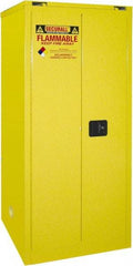 Securall Cabinets - 2 Door, 2 Shelf, Yellow Steel Standard Safety Cabinet for Flammable and Combustible Liquids - 67" High x 31" Wide x 31" Deep, Self Closing Door, 3 Point Key Lock, 60 Gal Capacity - All Tool & Supply