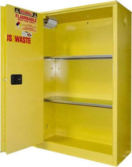 Securall Cabinets - 2 Door, 2 Shelf, Yellow Steel Standard Safety Cabinet for Flammable and Combustible Liquids - 65" High x 43" Wide x 18" Deep, Sliding Door, 3 Point Key Lock, 45 Gal Capacity - All Tool & Supply