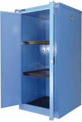 Securall Cabinets - 2 Door, 2 Shelf, Blue Steel Standard Safety Cabinet for Corrosive Chemicals - 67" High x 31" Wide x 31" Deep, Self Closing Door, 3 Point Key Lock, 60 Gal Capacity - All Tool & Supply