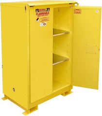 Securall Cabinets - 2 Door, 2 Shelf, Yellow Steel Standard Safety Cabinet for Flammable and Combustible Liquids - 71" High x 43" Wide x 31" Deep, Self Closing Door, 3 Point Key Lock, 90 Gal Capacity - All Tool & Supply