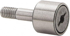 Accurate Bushing - 1-1/4" Roller Diam x 3/4" Width, 1/2" Stud Diam x 1-1/4" Length, Stud Cam Follower - Stainless Steel, 5/8" Thread Length, 1/2-20 Thread, 2" OAL, 2,750 Lb Dynamic Cap - All Tool & Supply