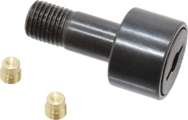 Accurate Bushing - 3/4" Roller Diam x 1/2" Width, 3/8" Stud Diam x 7/8" Length, Stud Cam Follower - Steel, 3/8" Thread Length, 3/8-24 Thread, 1-3/8" OAL, 2,140 Lb Dynamic Cap, 2,260 Lb Static Cap - All Tool & Supply