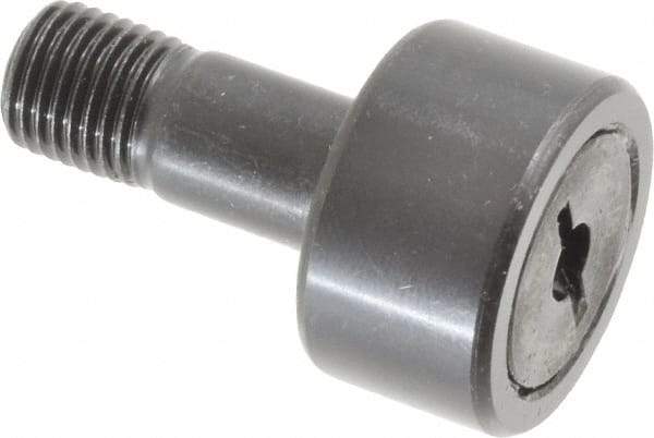 Accurate Bushing - 7/8" Roller Diam x 1/2" Width, 3/8" Stud Diam x 7/8" Length, Stud Cam Follower - Steel, 3/8" Thread Length, 3/8-24 Thread, 1-3/8" OAL, 2,140 Lb Dynamic Cap, 2,260 Lb Static Cap - All Tool & Supply