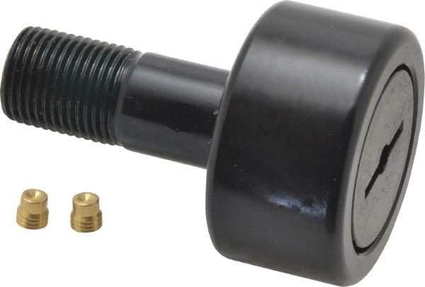 Accurate Bushing - 1-5/8" Roller Diam x 7/8" Width, 5/8" Stud Diam x 1-1/2" Length, Stud Cam Follower - Steel, 3/4" Thread Length, 5/8-18 Thread, 2-3/8" OAL, 5,560 Lb Dynamic Cap, 5,730 Lb Static Cap - All Tool & Supply