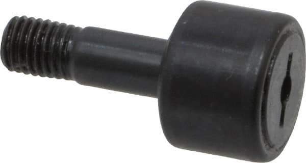 Accurate Bushing - 5/8" Roller Diam x 7/16" Width, 1/4" Stud Diam x 3/4" Length, Stud Cam Follower - Steel, 5/16" Thread Length, 1/4-28 Thread, 1-3/16" OAL, 1,320 Lb Dynamic Cap, 1,250 Lb Static Cap - All Tool & Supply