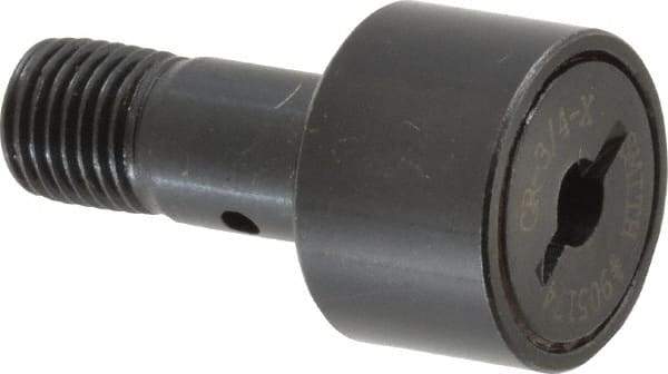 Accurate Bushing - 3/4" Roller Diam x 1/2" Width, 3/8" Stud Diam x 7/8" Length, Stud Cam Follower - Steel, 3/8" Thread Length, 3/8-24 Thread, 1-3/8" OAL, 2,140 Lb Dynamic Cap, 2,260 Lb Static Cap - All Tool & Supply