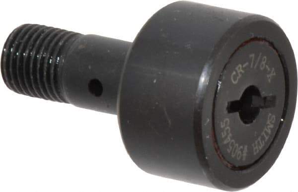 Accurate Bushing - 7/8" Roller Diam x 1/2" Width, 3/8" Stud Diam x 7/8" Length, Stud Cam Follower - Steel, 3/8" Thread Length, 3/8-24 Thread, 1-3/8" OAL, 2,140 Lb Dynamic Cap, 2,260 Lb Static Cap - All Tool & Supply