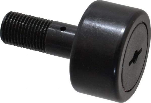 Accurate Bushing - 1-3/8" Roller Diam x 3/4" Width, 1/2" Stud Diam x 1-1/4" Length, Stud Cam Follower - Steel, 5/8" Thread Length, 1/2-20 Thread, 2" OAL, 4,470 Lb Dynamic Cap, 4,300 Lb Static Cap - All Tool & Supply