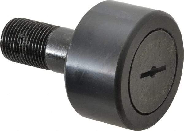 Accurate Bushing - 2-1/4" Roller Diam x 1-1/4" Width, 7/8" Stud Diam x 2" Length, Stud Cam Follower - Steel, 1" Thread Length, 7/8-14 Thread, 3-1/4" OAL, 10,370 Lb Dynamic Cap, 10,700 Lb Static Cap - All Tool & Supply