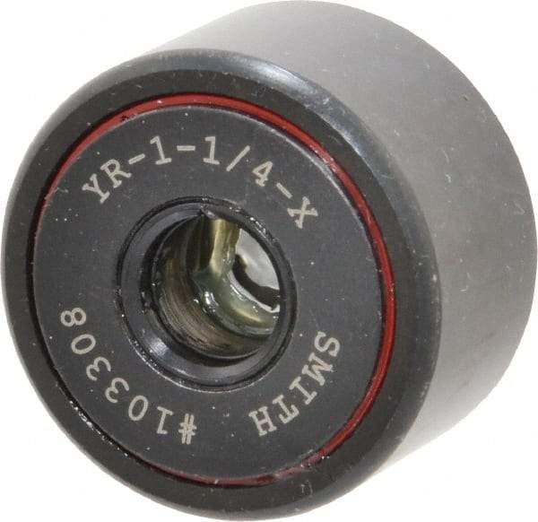 Accurate Bushing - 3/8" Bore, 1-1/4" Roller Diam x 3/4" Roller Width, Steel Yoke Cam Follower - 4,470 Lb Dynamic Load Capacity, 13/16" Overall Width - All Tool & Supply