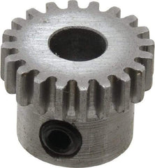 Boston Gear - 32 Pitch, 5/8" Pitch Diam, 20 Tooth Spur Gear - 0.188" Face Width, 1/4" Bore Diam, 0.52" Hub Diam, 14.5° Pressure Angle, Steel - All Tool & Supply