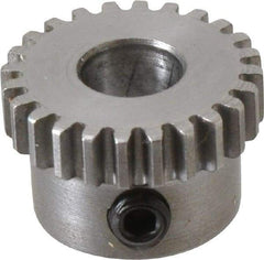 Boston Gear - 32 Pitch, 3/4" Pitch Diam, 24 Tooth Spur Gear - 0.188" Face Width, 5/16" Bore Diam, 0.64" Hub Diam, 14.5° Pressure Angle, Steel - All Tool & Supply