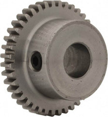 Boston Gear - 32 Pitch, 1-1/4" Pitch Diam, 40 Tooth Spur Gear - 0.188" Face Width, 3/8" Bore Diam, 0.88" Hub Diam, 14.5° Pressure Angle, Steel - All Tool & Supply