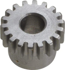 Boston Gear - 24 Pitch, 0.833" Pitch Diam, 18 Tooth Spur Gear - 1/4" Face Width, 5/16" Bore Diam, 0.7" Hub Diam, 14.5° Pressure Angle, Steel - All Tool & Supply