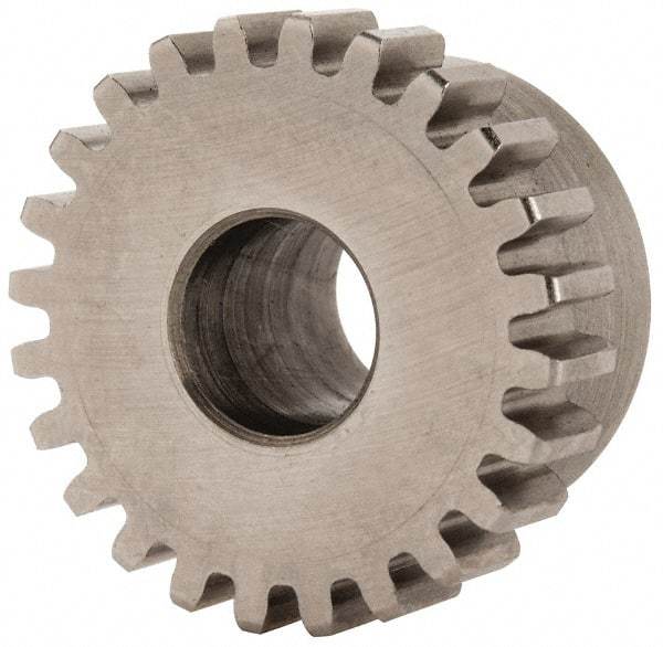 Boston Gear - 24 Pitch, 1" Pitch Diam, 24 Tooth Spur Gear - 1/4" Face Width, 3/8" Bore Diam, 0.87" Hub Diam, 14.5° Pressure Angle, Steel - All Tool & Supply